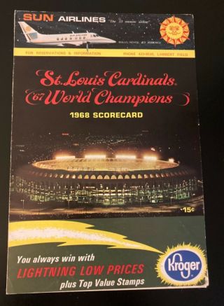 Vintage 1968 St.  Louis Cardinals Scorecard Vs.  Braves & Hank Aaron
