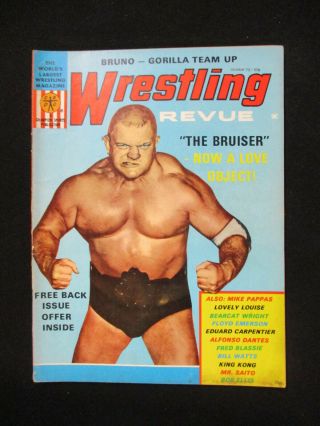 Vintage October 1970 Wrestling Revue The Bruiser Now A Love Object Cover 1192