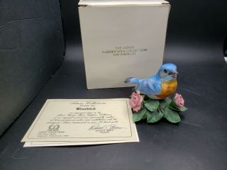 Vintage Lenox Eastern Bluebird Porcelain Garden Birds Figurine Box