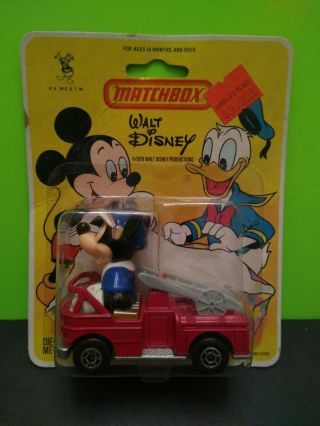 Matchbox Die - Cast Fire Truck Disney Firefighter Mickey Mouse Vintage 1979