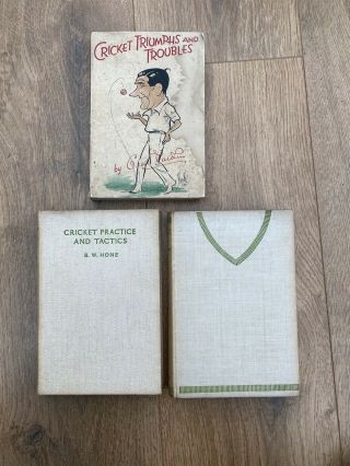 3 Vintage Cricket Books - All 1930s,  All 1st Editions.  Selincourt,  Parkin,  Hone