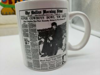 Vintage 1972 Dallas Cowboys Bowl Vi 6 Coffee Cup Mug Tulane