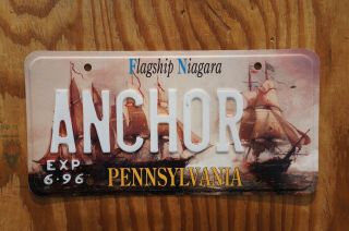 1996 Pennsylvania Vanity License Plate - Anchor