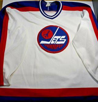 Vintage Winnipeg Jets Hockey Jersey Ccm Size Xl 1980 