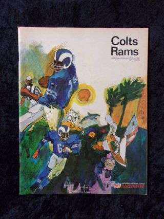 Vintage October 15,  1967 Baltimore Colts Vs Los Angeles Rams Nfl Program 924