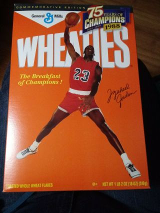 1999 Michael Jordan Wheaties Cereal Box 75 Years Of Champions Full Box