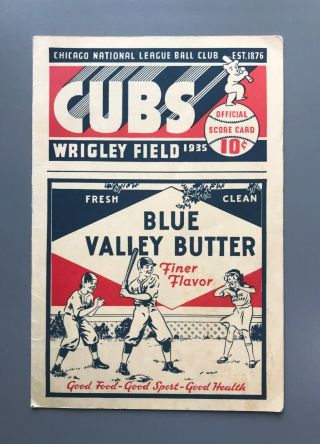 1935 Chicago Cubs Official Wrigley Field Score Card - Vs The St.  Louis Cardinals