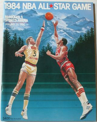 1984 Nba All Star Game Program Erving Magic Jabbar Bird Malone Mcnichols Sports