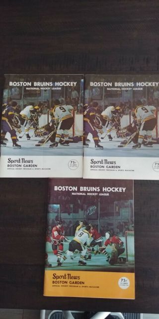 1972 - 73 Boston Bruins Programs - 3 Each - Vs The - Maple Leafs - Sabres - North Stars