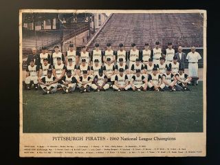 Pittsburgh Pirates 1960 National League Champions Team Photo Poster
