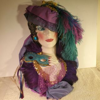 Clay Art Ceramic Fancy Lady Wall Hanging Decorative Mask 3