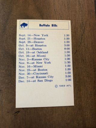 1969 Buffalo Bills Afl American Football League Roster Schedule Oj Simpson