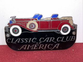 Vintage Classic Car Club Of America Enamel Car Grill Plaque Badge