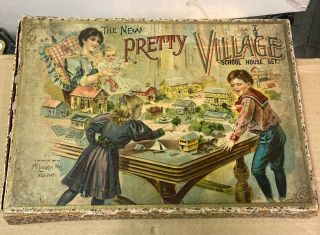 Antique 1897 Mcloughlin Bros Game The Pretty Village