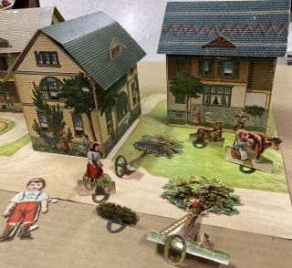 Antique 1897 McLoughlin Bros game The Pretty Village 3