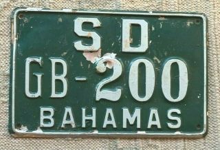Grand Bahama Bahamas License Plate Tag: 1970 - Era Self - Drive - Low