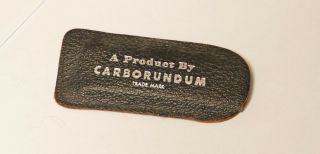 Vintage Carborundum Fishing Hook Sharpening Stone In Leather Case