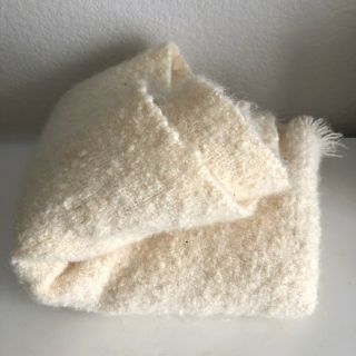 Avoca Handweavers Wool Blanket Throw Ivory Handwoven Ireland 62 X 49 Soft