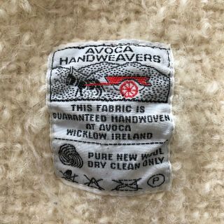 Avoca Handweavers Wool Blanket Throw Ivory Handwoven Ireland 62 x 49 Soft 2
