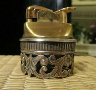 Brass Whale Lever Table Top Desk Lighter Evans Usa Vintage - Insert Only