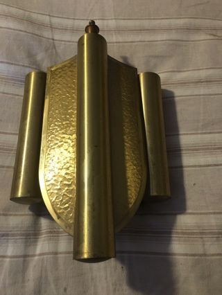 Vintage Mcm Nutone Brass Doorbell Door 2 Chime Signal Shield Shape