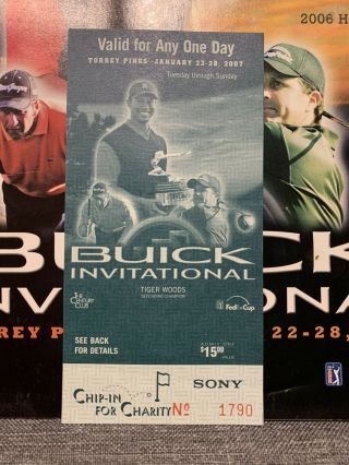 Ticket & Spectator Program 2007 Buick Invitational Torrey Pines Tiger Woods Pga