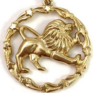 Leo Charm Zodiac Jewelry The Lion Gold Tone Metal Vintage Astrology Charms