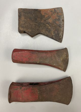 Set Of 3 Antique Vintage Axe Hatchet Heads Tools Cast Iron