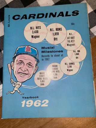 1962 St Louis Cardinals Baseball Yearbook Stan Musial