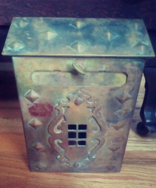 Vintage Copper Metal Wallmount Mailbox