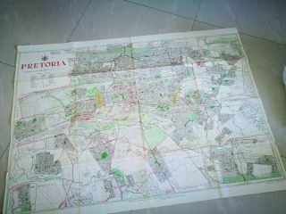 Vintage Map Of Pretoria South Africa 1963 Street Map
