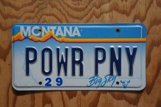 2005 Montana Vanity License Plate - Pwr Pny
