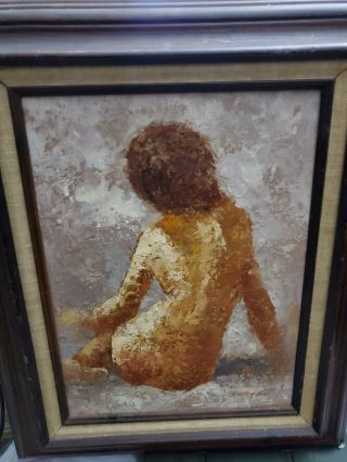 Signed Donald Barton Nude Oil On Canvas Texture Painting Listed Artist No Reserv
