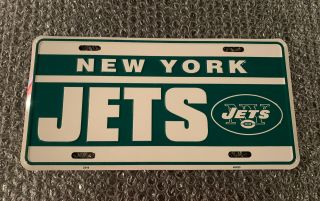 Vintage York Jets License Plate Metal Ny Football Gang Green Nation