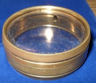 Antique Brass Glass Pocket Watch Movement Case Salesmens 
