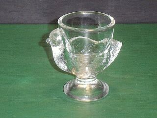French Vintage Clear Glass Chicken Egg Cup