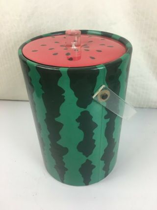 Vintage Cera Watermelon Ice Bucket Vinyl Barware 1960s
