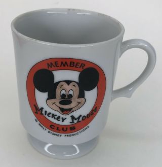 Vintage Mickey Mouse Club Member Coffee Cup Mug Walt Disney Prdtn Made In Japan