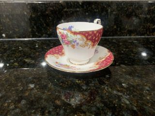 Vintage Fine Bone China Rockingham Paragon Tea Cup & Saucer.  Made In England.