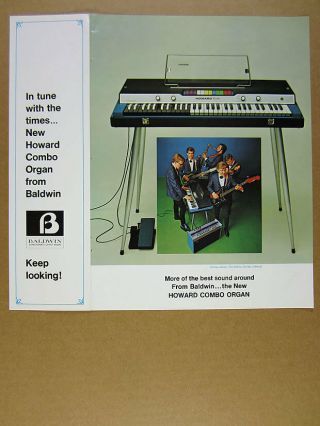 1966 Baldwin Howard Combo Organ Keyboard Photo Vintage Print Ad