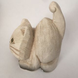 Vintage? Artesania Rinconada Cat Hand Carved Clay Retired Uruguay 3