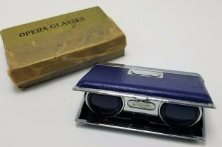 Vintage Compact Folding Binoculars Opera Glasses Made In Japan Coated Lens