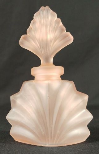 Vintage Pink Satin Frosted Glass Perfume Bottle
