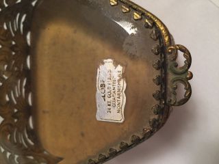 Antique Ornate 24K Brass Beveled Glass Curio Jewelry Display Vintage Trinket Box 3