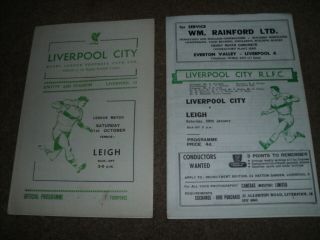 Vintage Liverpool City Rlfc Progreammes V Leigh 1964 & 1967