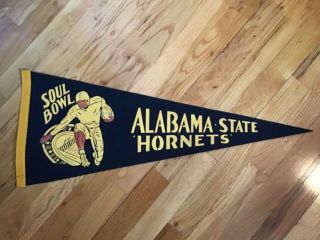 1970s Alabama State Hornets Soul Bowl Synthetic Felt Football Pennant
