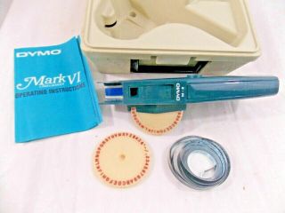 Dymo Label Maker Mark Vi M - 6,  Vintage 1970s With Case & Extra Tape,
