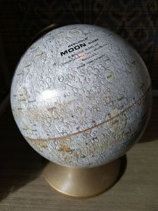 Vintage 1960s Moon Globe Replogle 6 Inch Lunar Globe Mcm Office Decor Space - Age