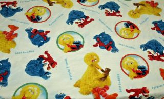 Sesame Street Elmo Big Bird Cookie Monster Crib Fitted Sheet Hand Made Vtg Rare