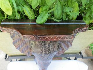 Vintage Indian Elephant Wall Shelf Plate Display With Upturned Lucky Trunk 3